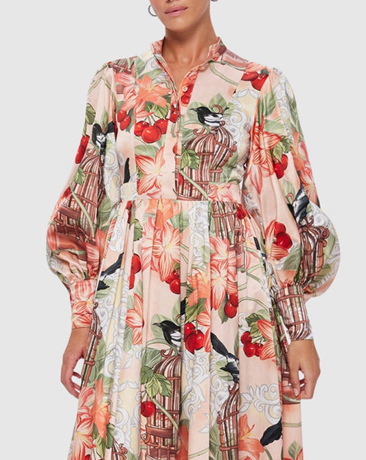 Azalea Print in Fortune Midi Dress - allsose
