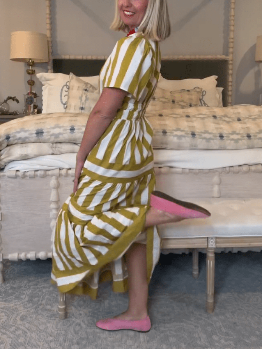 Boho Vertical Stripe Smocked Waist Tiered Maxi Dress - allsose