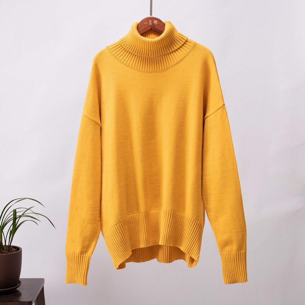 Classic Loose Turtleneck Sweater - allsose