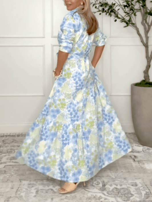 Elegant Printed Midi Dress - allsose