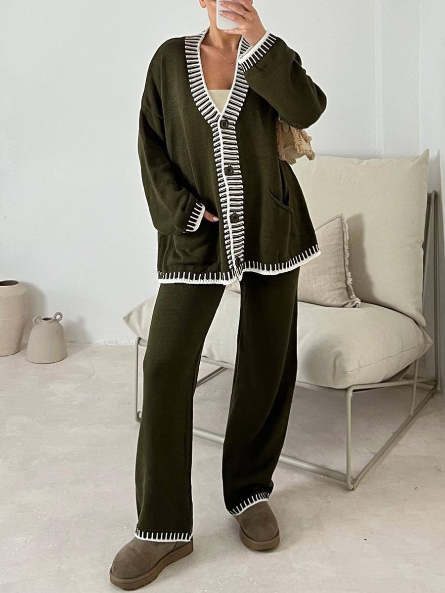Fashion Casual Knitted Two - piece Set - allsose