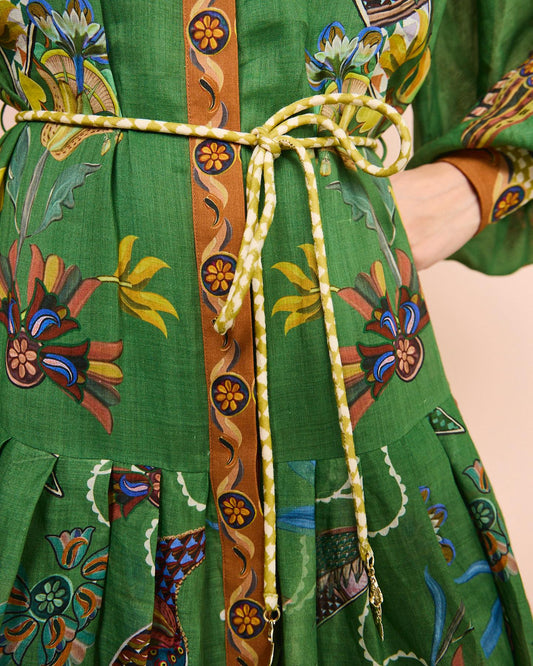 Green vintage peacock dress - allsose