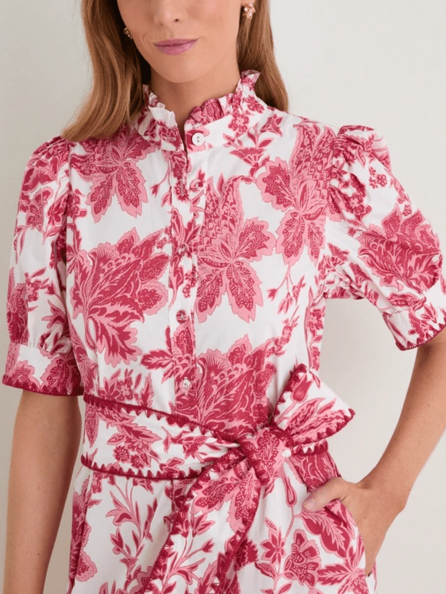 Hibiscus Floral Whipstitch Felicity Maxi Dress - allsose