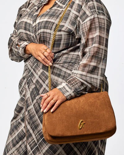 MEDIUM SUEDE FLAP BAG