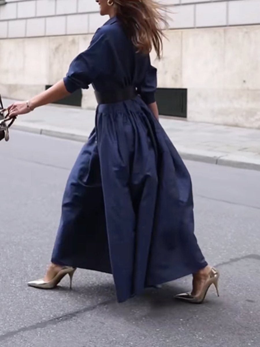 Navy Loose Dress - allsose