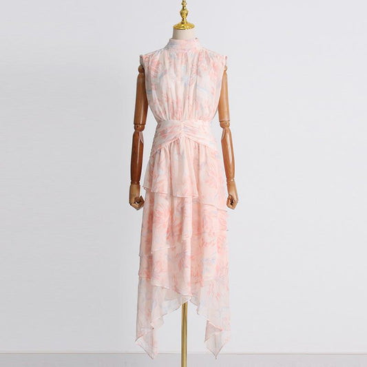Pink Sleeveless Dress - allsose