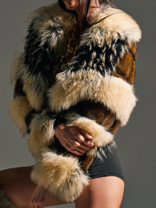 Portia Cropped Fur Jacket - allsose