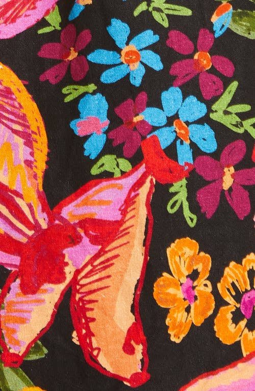 Printed V - neck Puff Sleeve Dress - allsose