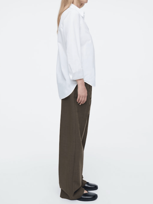Regular Curvedhem Shirt - allsose