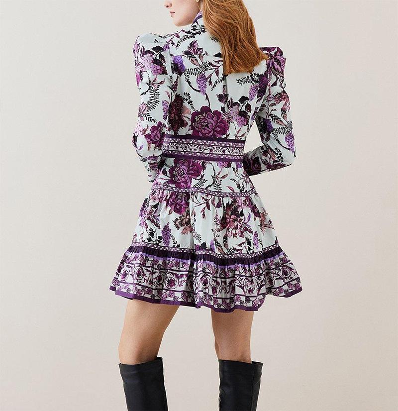 Shirt - print lLong - sleeved Dress - allsose