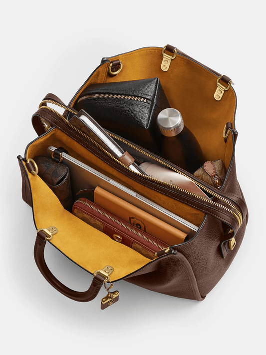 Two Open Compartments Leather Bag - allsose