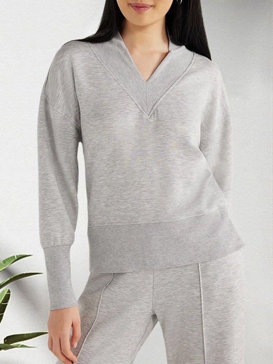 Women's Knitted V - neck Two - piece Set - allsose