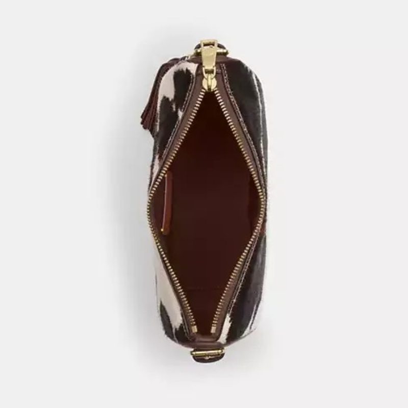 Cowhide Charm Printed Shoulder Bag