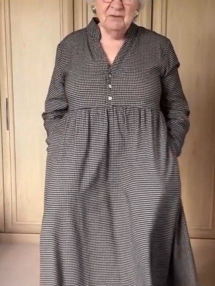 Black Plaid Casual Dress - allsose
