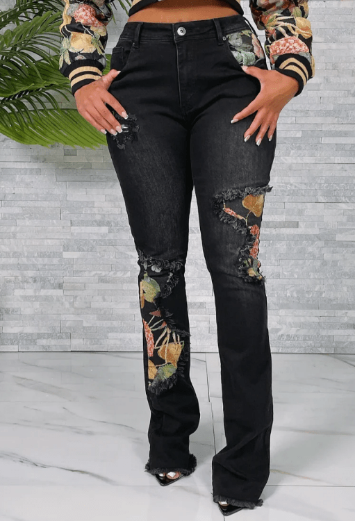 Black Stretch Jeans - allsose