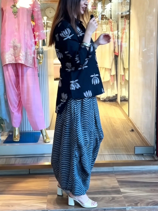 Boho Ethnic Lotus Printed Two Piece Loungewear - allsose