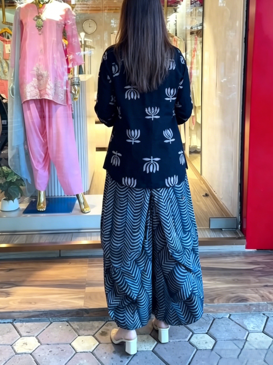 Boho Ethnic Lotus Printed Two Piece Loungewear - allsose