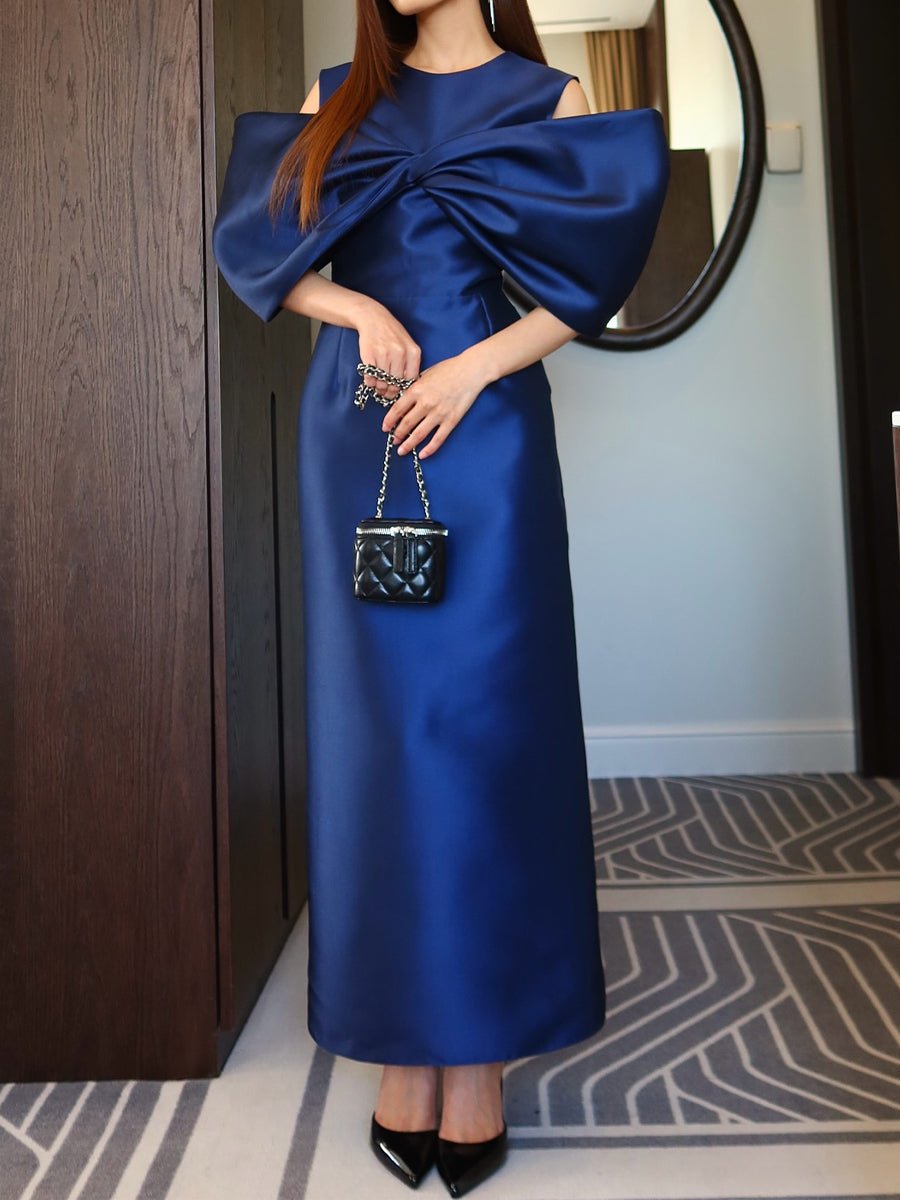 Bow Detail Elegant Party Maxi Dress - allsose