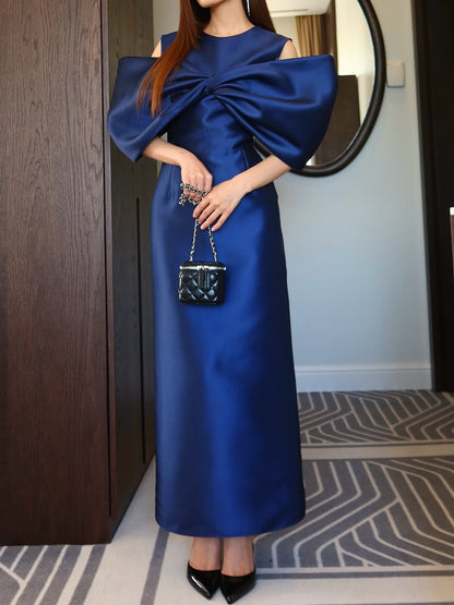 Bow Detail Elegant Party Maxi Dress - allsose