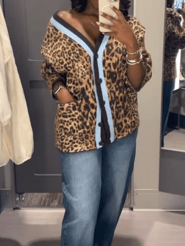 Camo Cardigan Sweater - allsose