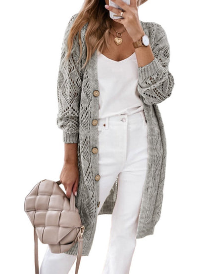 Casual Fall Knit Cardigan - allsose