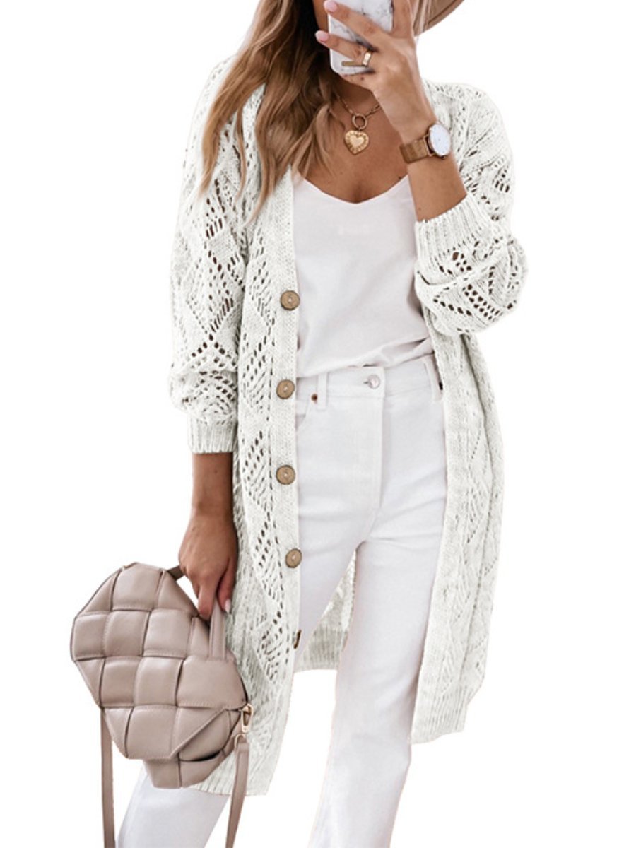 Casual Fall Knit Cardigan - allsose