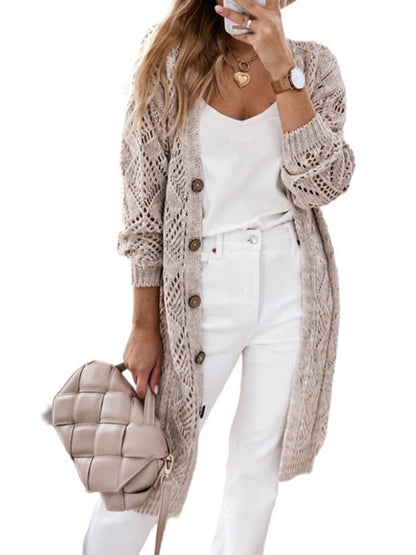 Casual Fall Knit Cardigan - allsose