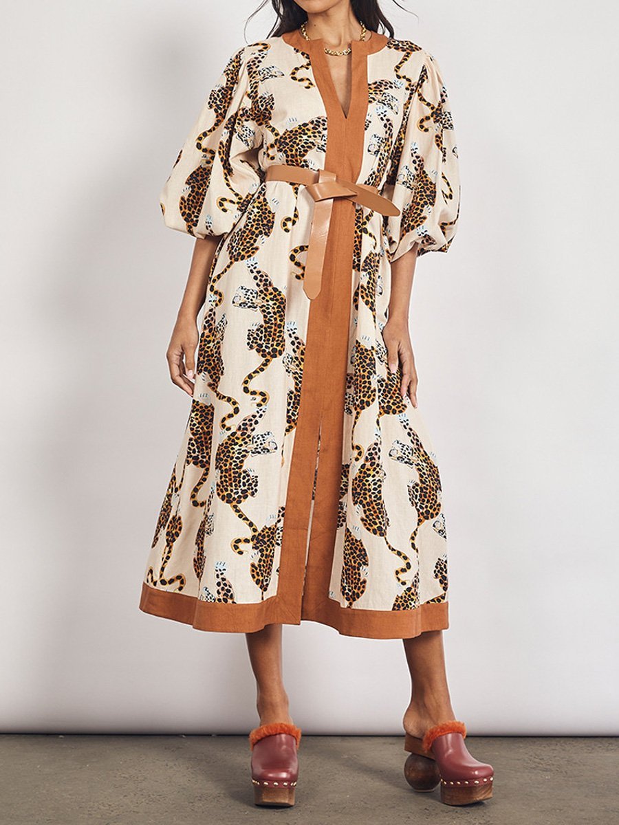 Casual Fashion Loose V - neck Elegant Dress - allsose
