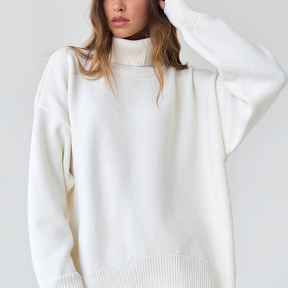 Classic Loose Turtleneck Sweater - allsose