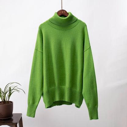 Classic Loose Turtleneck Sweater - allsose