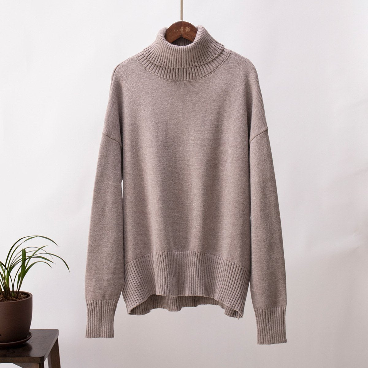Classic Loose Turtleneck Sweater - allsose