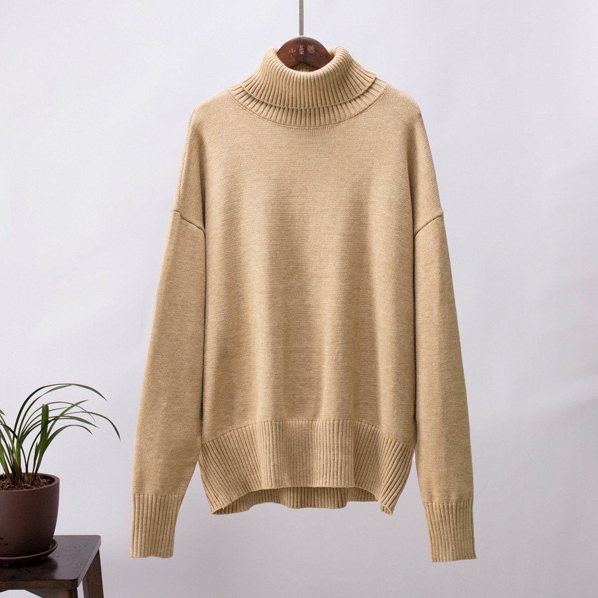 Classic Loose Turtleneck Sweater - allsose