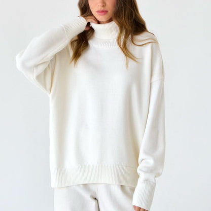 Classic Loose Turtleneck Sweater - allsose