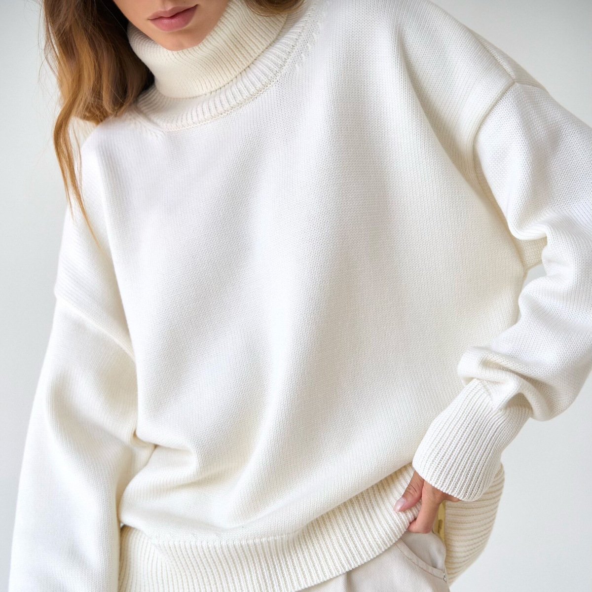 Classic Loose Turtleneck Sweater - allsose