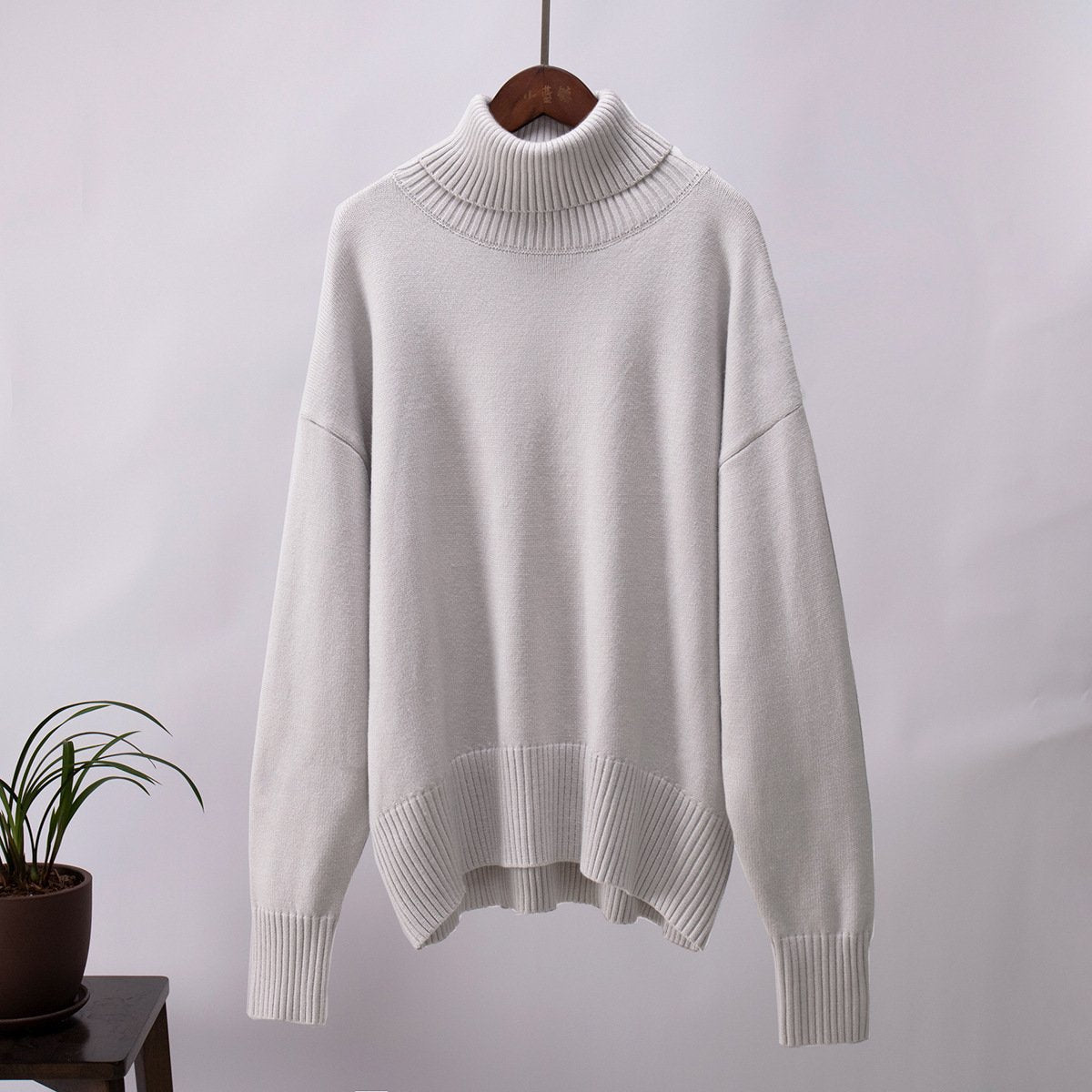 Classic Loose Turtleneck Sweater - allsose