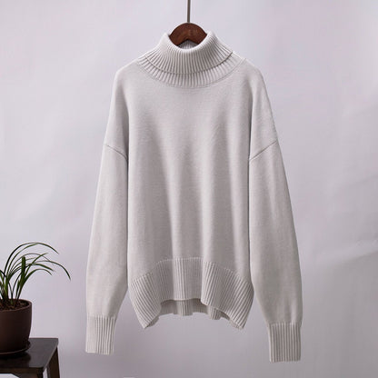 Classic Loose Turtleneck Sweater - allsose