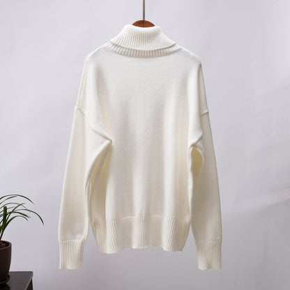 Classic Loose Turtleneck Sweater - allsose
