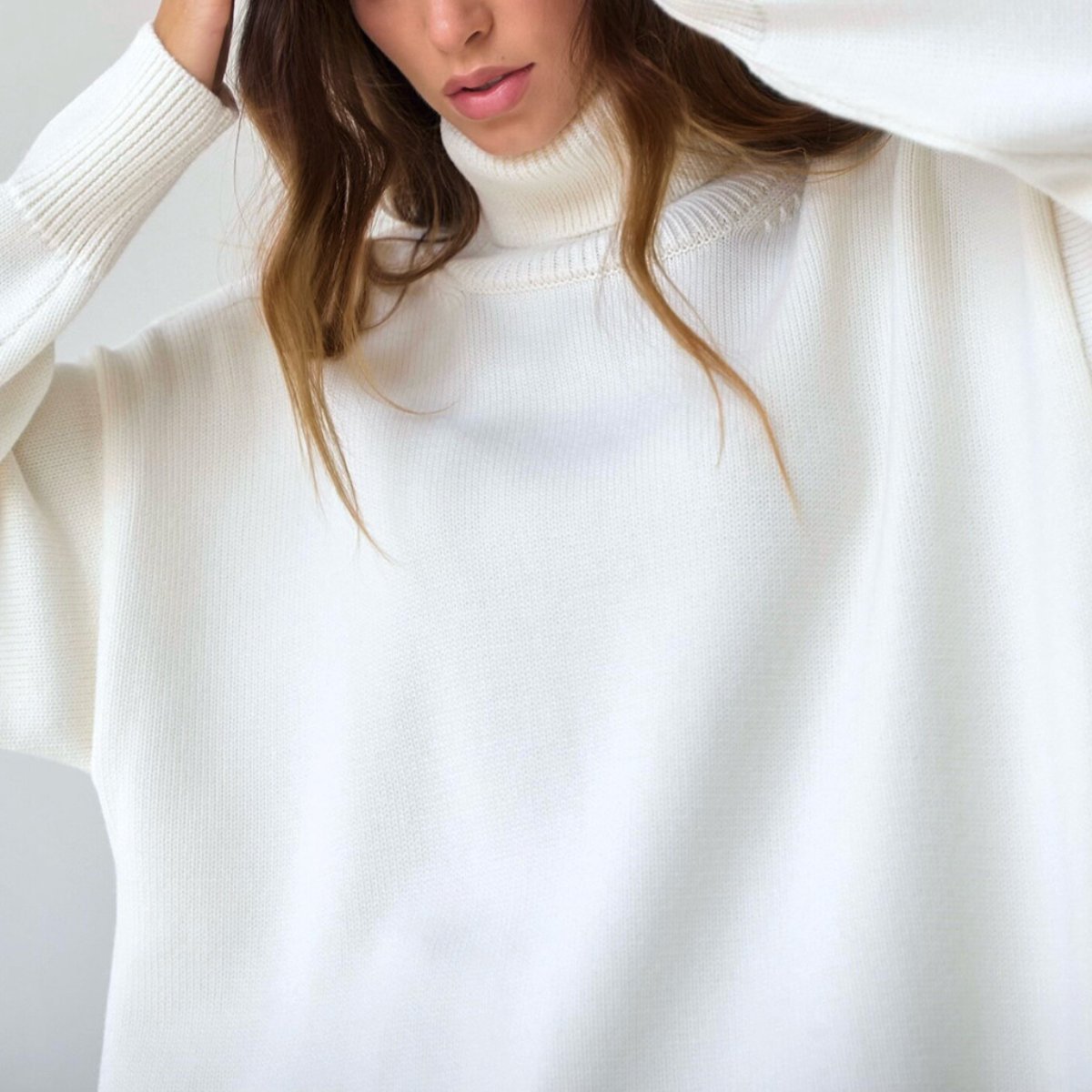 Classic Loose Turtleneck Sweater - allsose