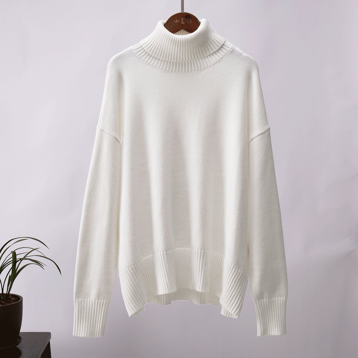 Classic Loose Turtleneck Sweater - allsose