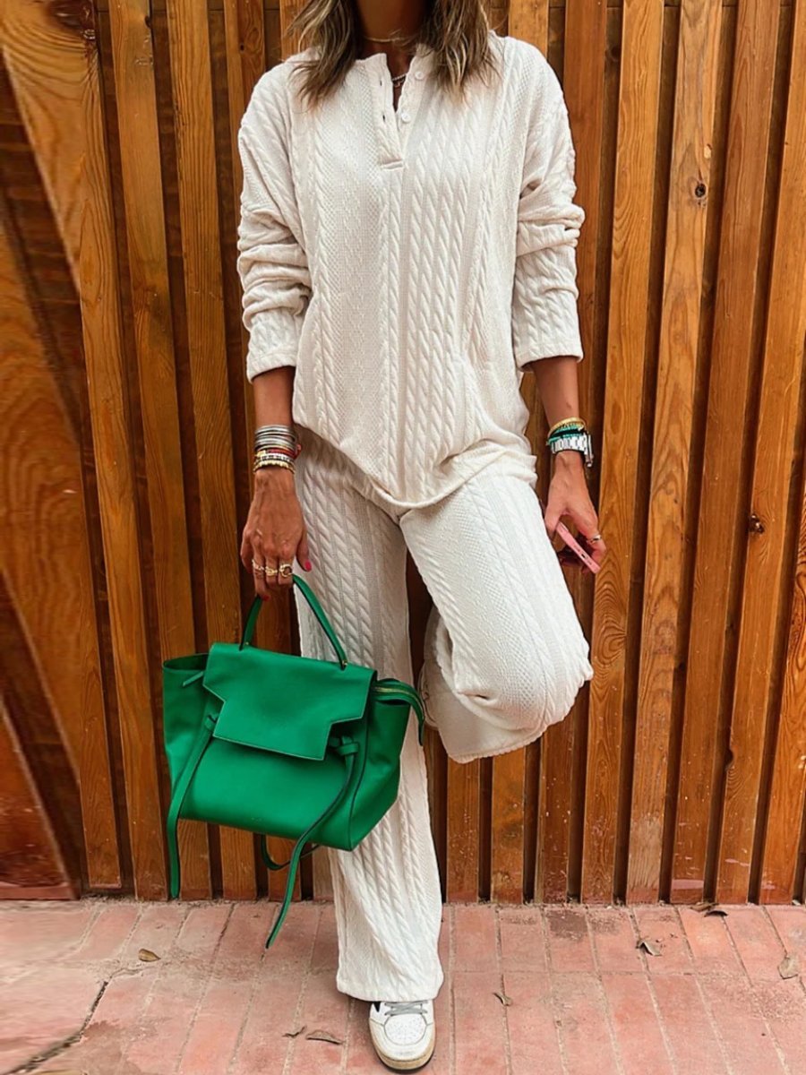 Comfortable Knit Lougewear Set - allsose