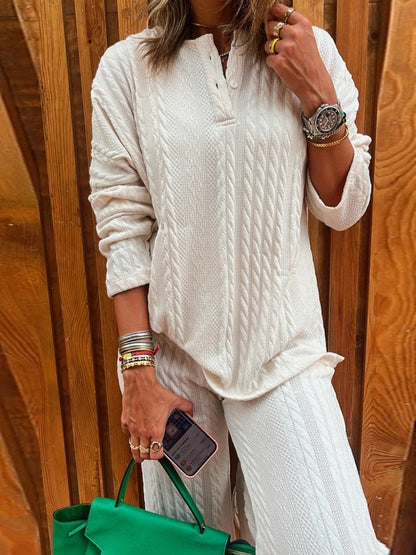 Comfortable Knit Lougewear Set - allsose