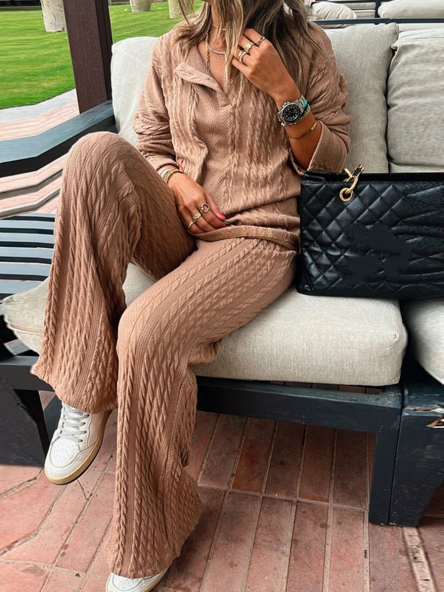 Comfortable Knit Lougewear Set - allsose
