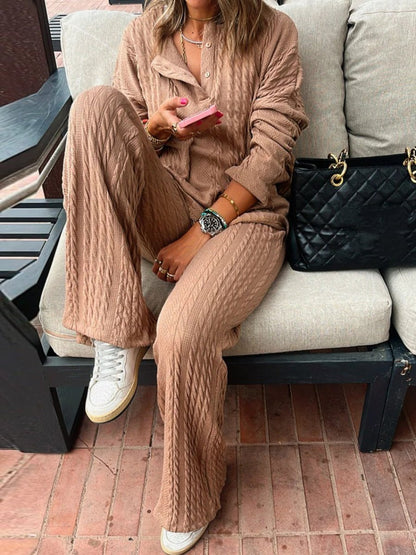 Comfortable Knit Lougewear Set - allsose