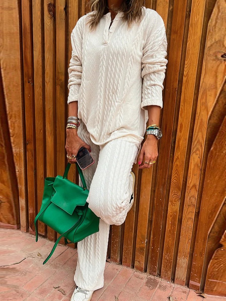 Comfortable Knit Lougewear Set - allsose