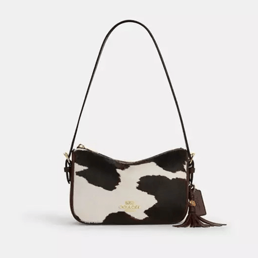 Cowhide Charm Printed Shoulder Bag - allsose