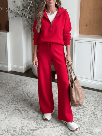 Crimson Luxe Two - Piece Lounge Set - allsose