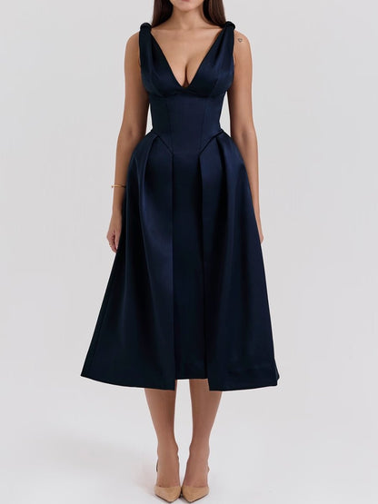 Demure A - line Maxi Dress - allsose