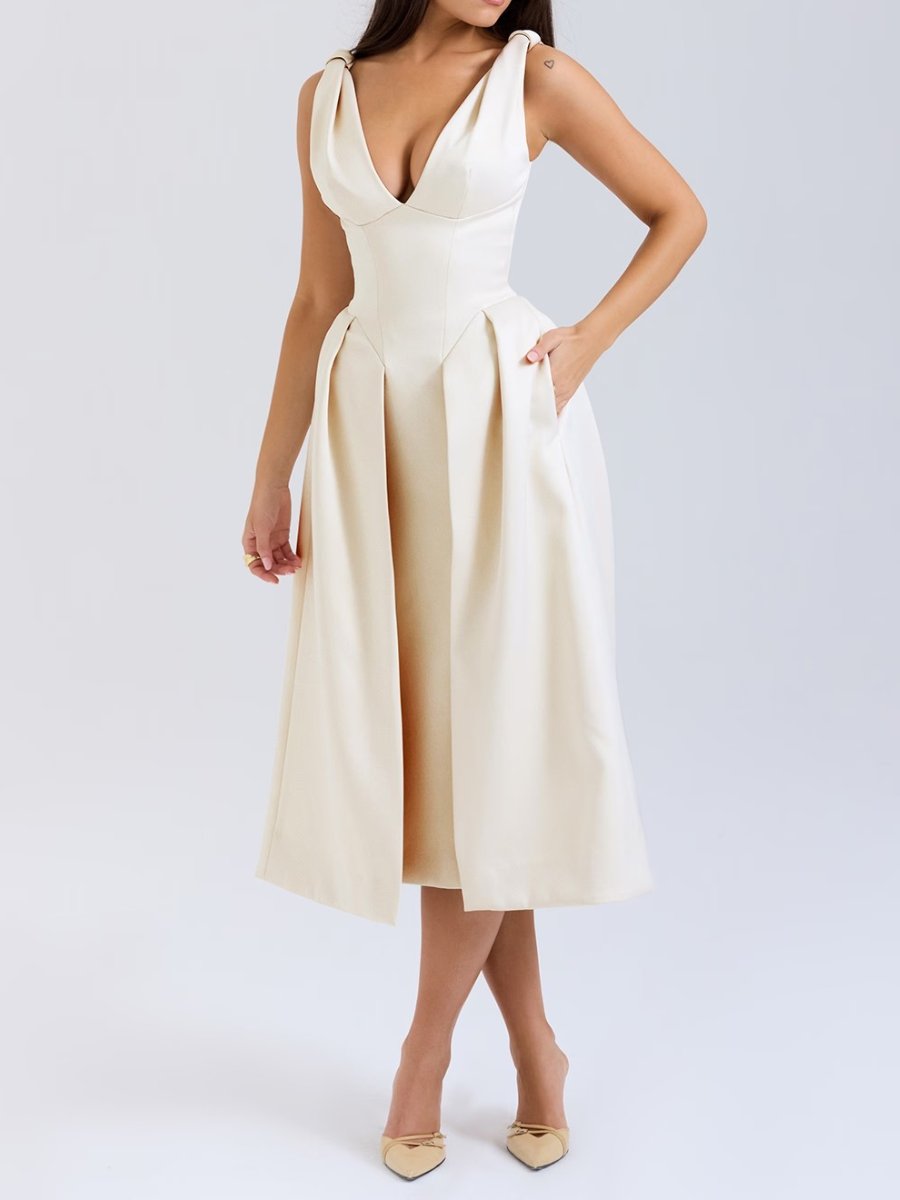 Demure A - line Maxi Dress - allsose