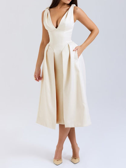 Demure A - line Maxi Dress - allsose
