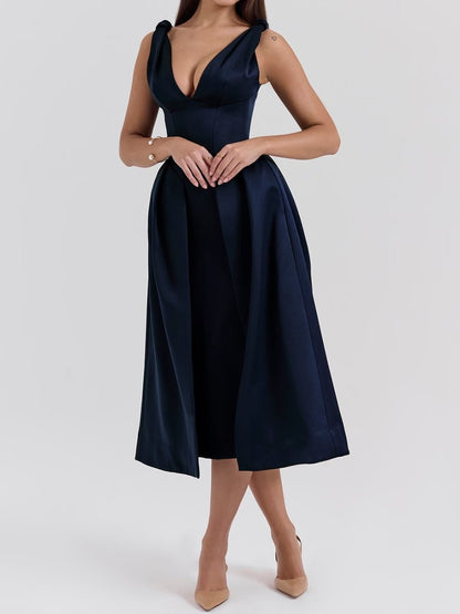 Demure A - line Maxi Dress - allsose